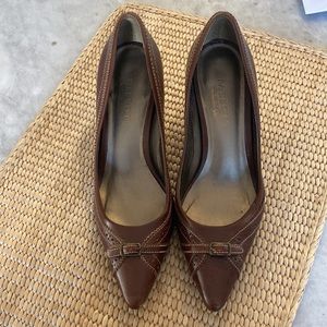 Talbots spectator style pumps, size 7, brown, 3 inc. heel. Excellent condition!